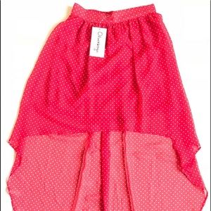 Olsenboye polka dot hi low skirt